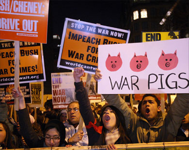 Anti-War Demonstrations in US Cities to Protest Bush’s ’Major Victory’