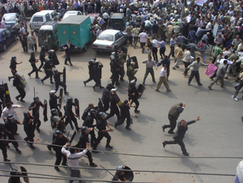 Egyptian Security Forces Disperse Rabia al-Adawiya’s Pro-Gaza Protest, Dozens Arrested