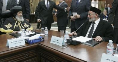 Warm Meeting: Dr. Mohamed Badie, Pope Shenouda III; Harmony  on ‘Restore Revolution Spirit’